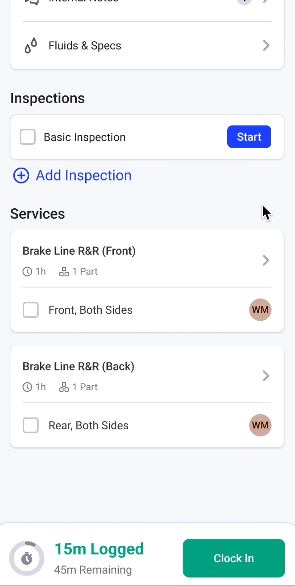 open service info in mobile app gif
