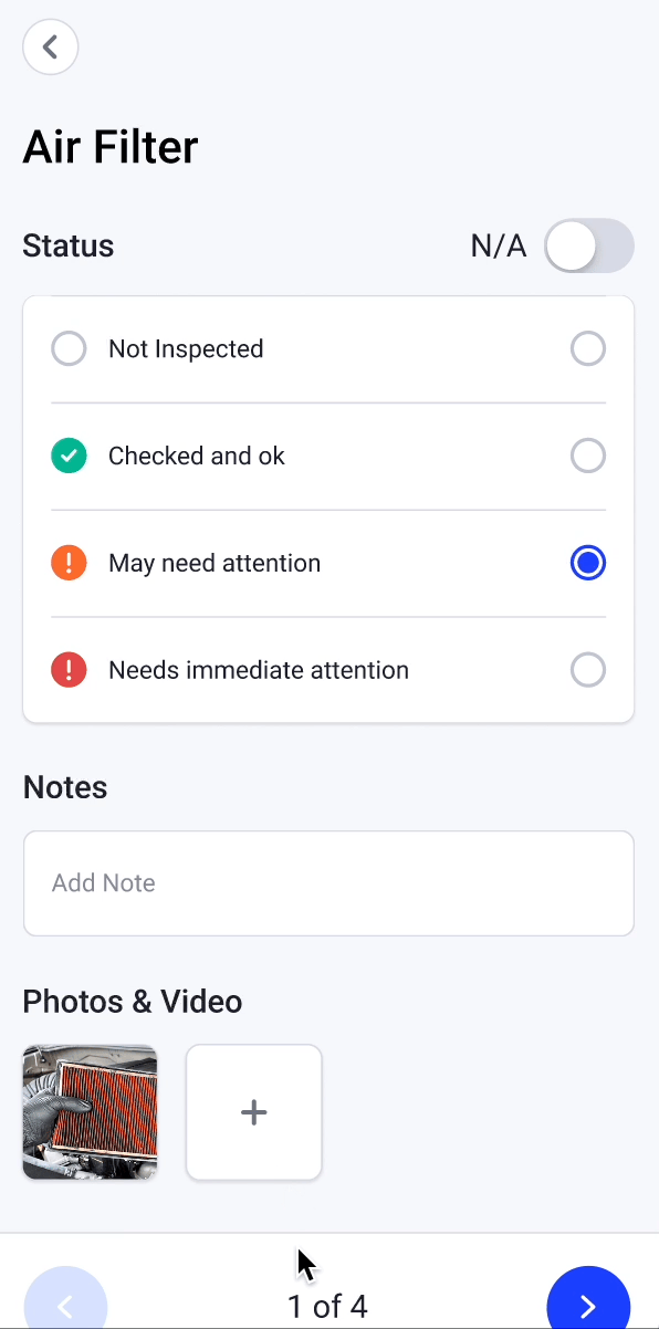 add a photo to an inspection item