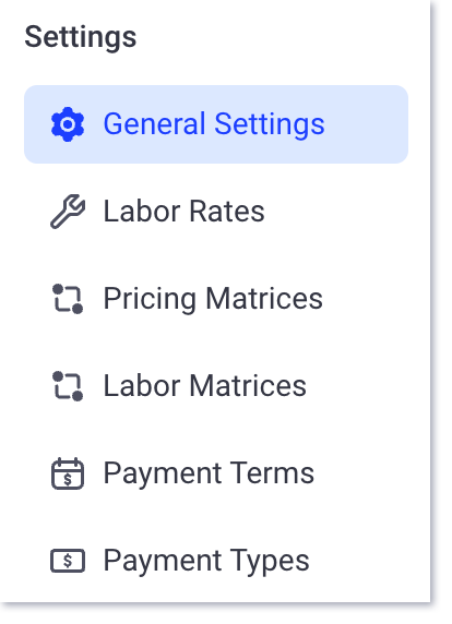 General settings