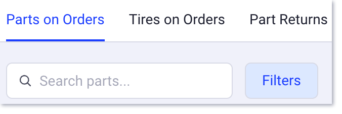 Search Parts on Orders