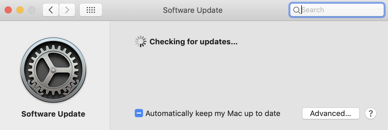 macOS updates window