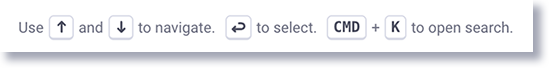 Keyboard shortcuts in global search