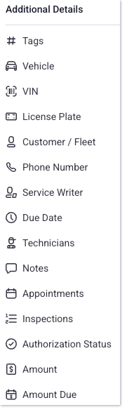 Workflow card additional order details