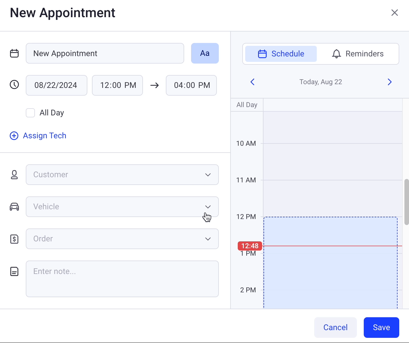 create a multi day appointment