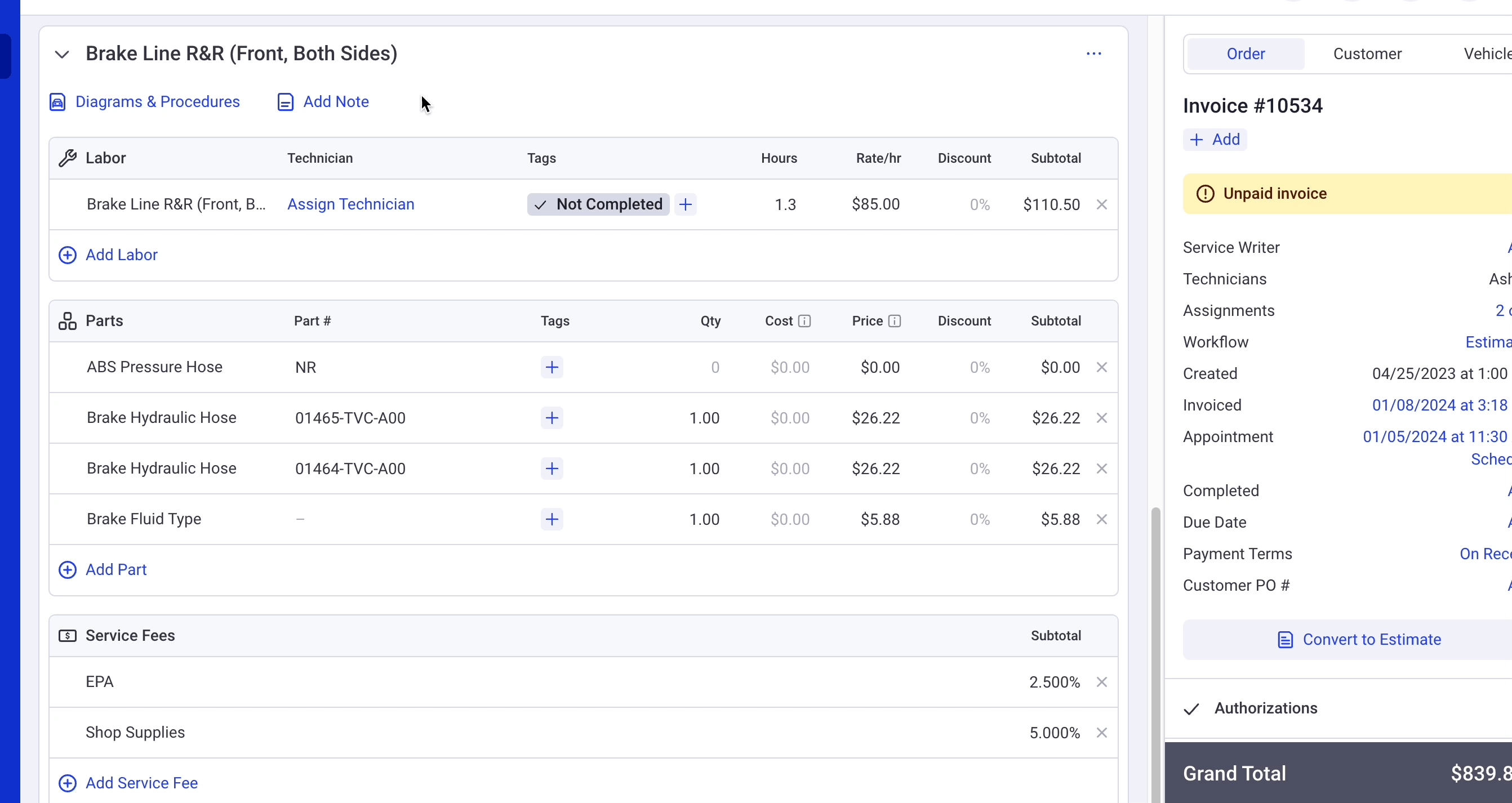 service diagrams and procedures menu gif