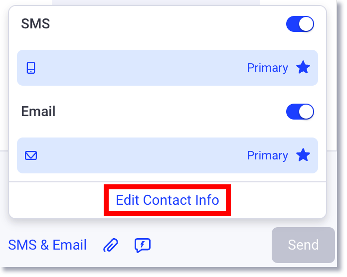 edit contact info