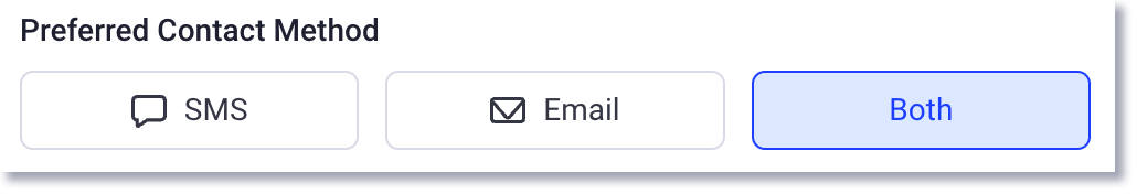 Sélectionnez la méthode de contact préférée du client