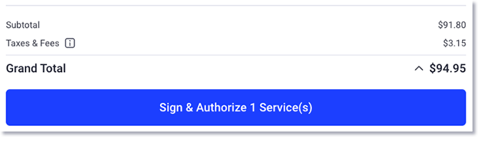 Botón de vista de cliente para firmar y autorizar servicios