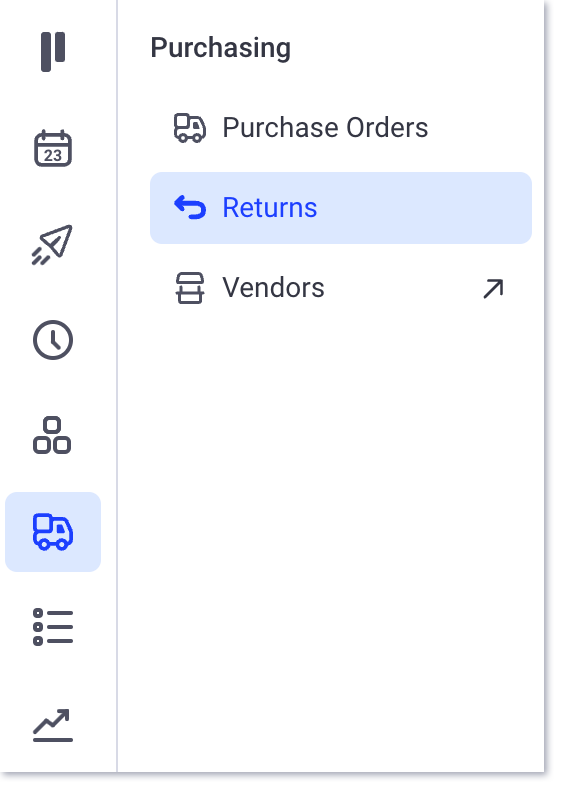 Accédez à la page d'achat des retours