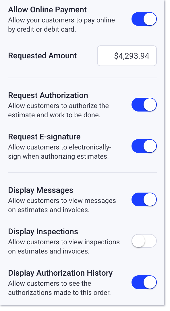 toggle on Allow Online Payment
