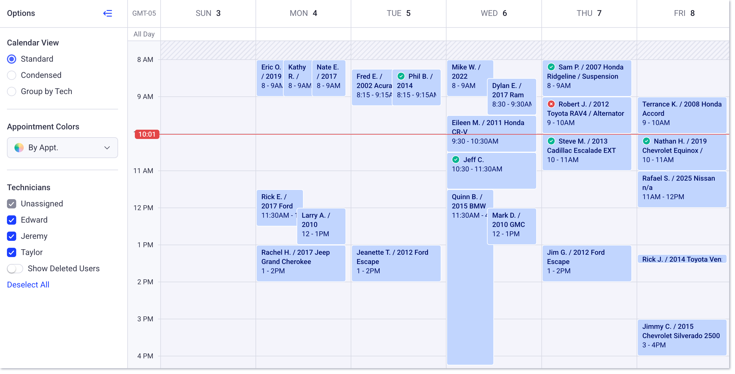 standard view Calendar Page