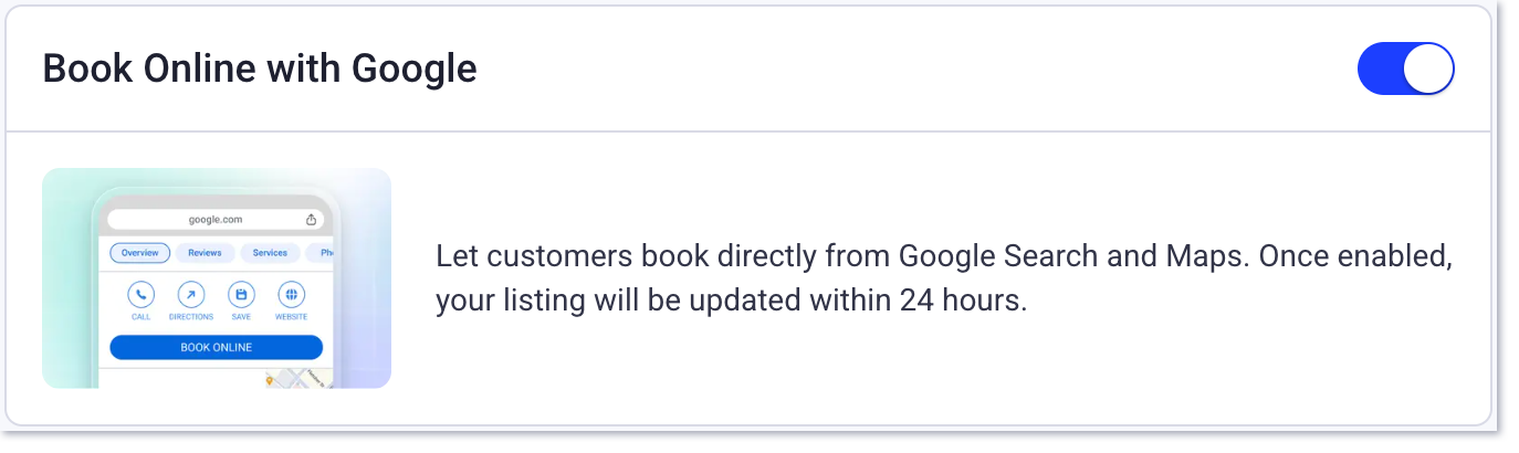 reservar en línea con Google