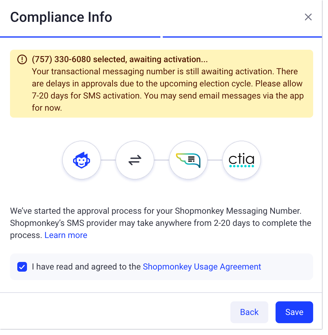menú de información de cumplimiento