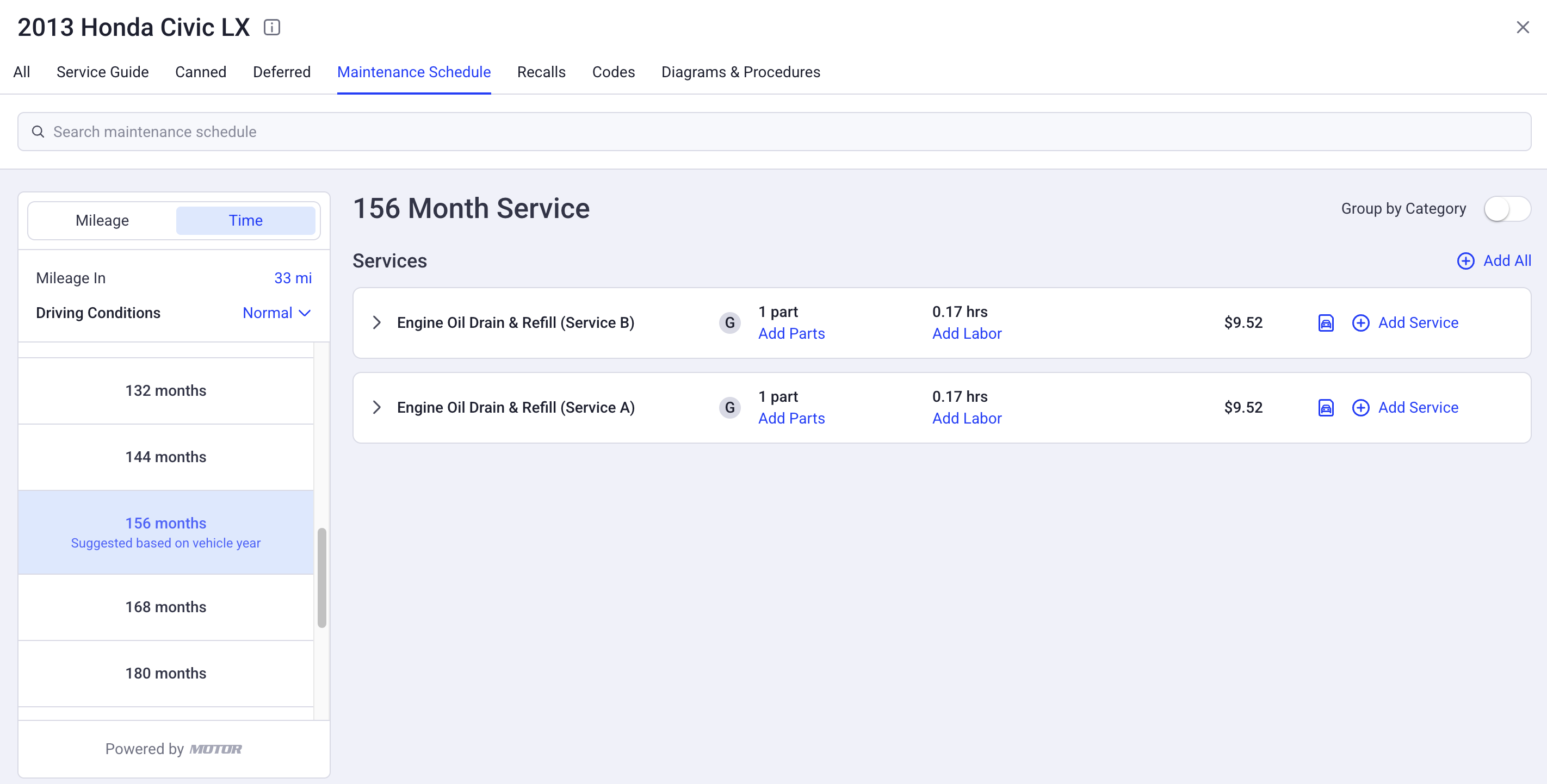 Maintenance Schedule Services