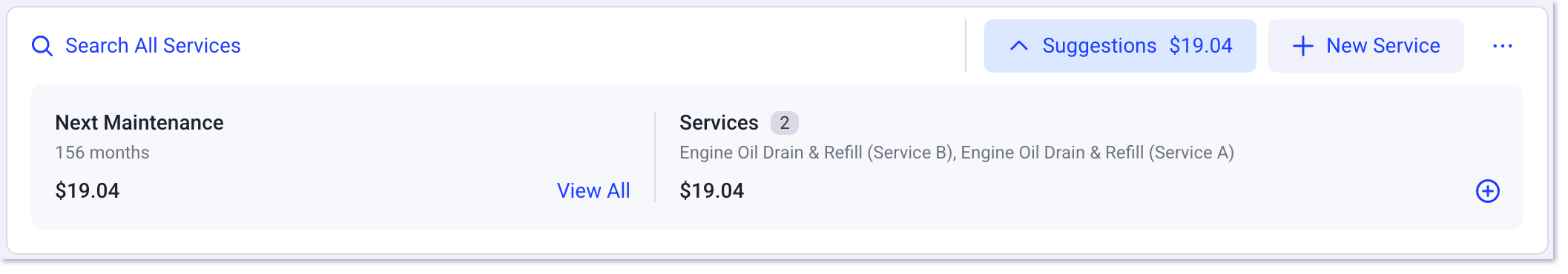Service suggestions on an estimate