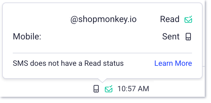 customer messages read status