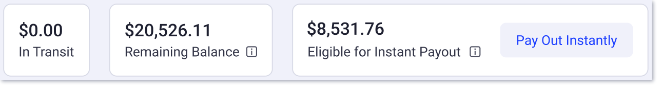 pay out instantly eligible funds on payouts report