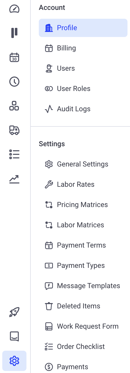 Navegar a la configuración del perfil