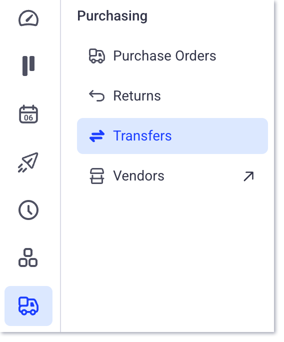 Icono de compra de la sububicación de la sede central y transferencias seleccionadas