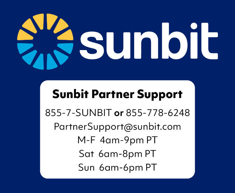 Informations de contact du support Sunbit