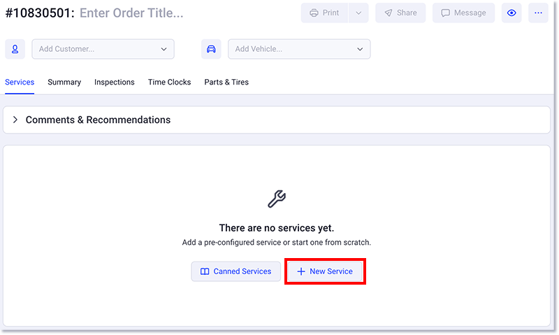 Add a new service to an estimate