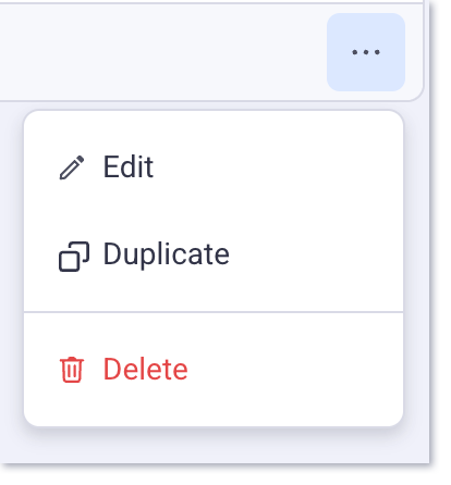 edit duplicate or delete a template