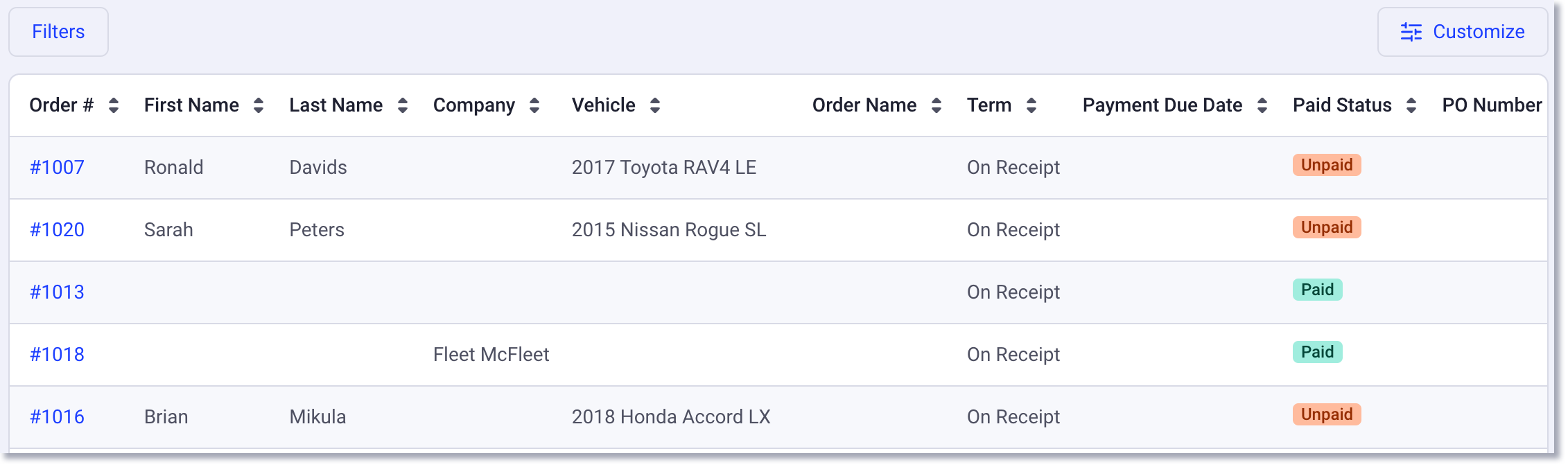 all invoices report