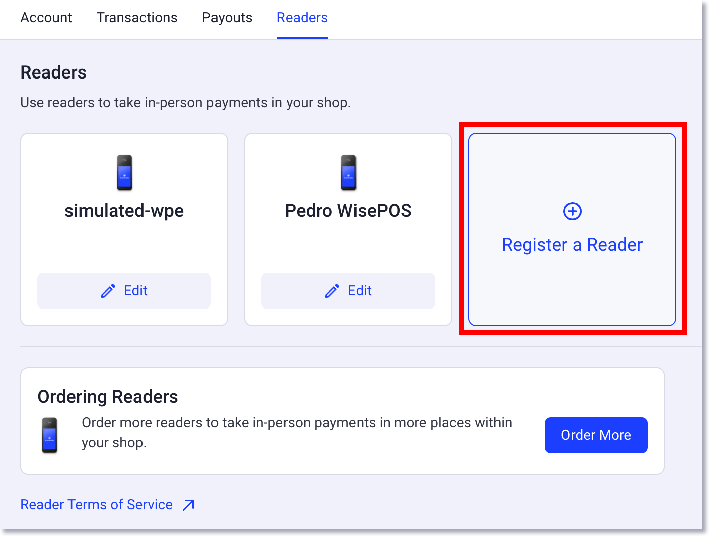 register a reader