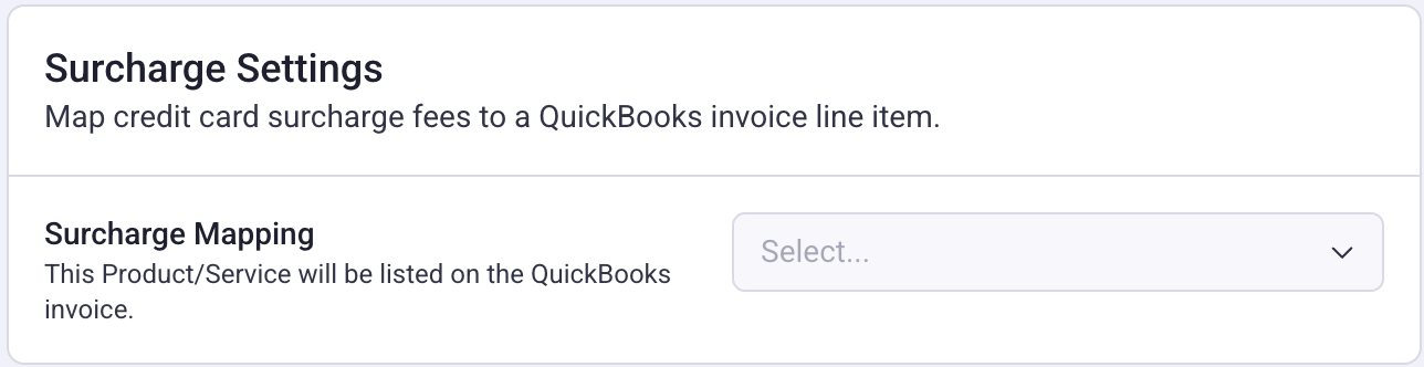 surcharge settings